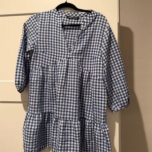 Zara Blue and White Gingham Shirt